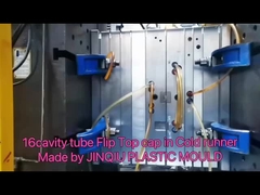 16 खोखले फ्लिप टॉप कैप मोल्ड के लिए टुकड़े टुकड़े ट्यूब अर्ध गर्म धावक
