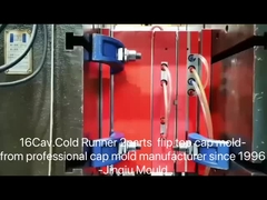 16 खोखले 2 भागों 32 मिमी फ्लिप कैप अप भाग कोल्ड रनर में इकट्ठा