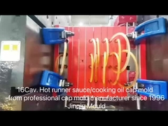 सोया सॉस की बोतल के लिए 16 खोखले फ्लिप टॉप कैप मोल्ड पीई सामग्री पुल रिंग